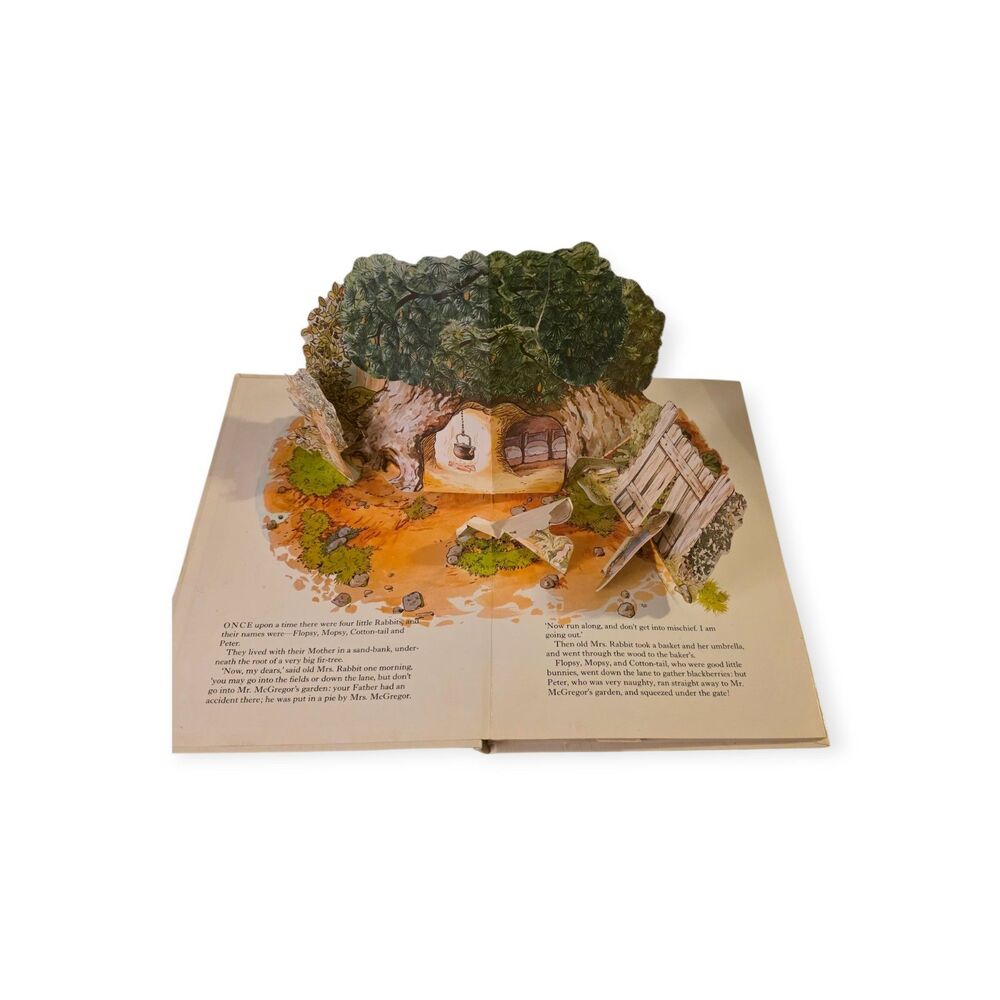 The Peter Rabbit Pop-Up Book Beatrix Potter Vintage 1983 HC Popups Partial - Picture 2 of 9